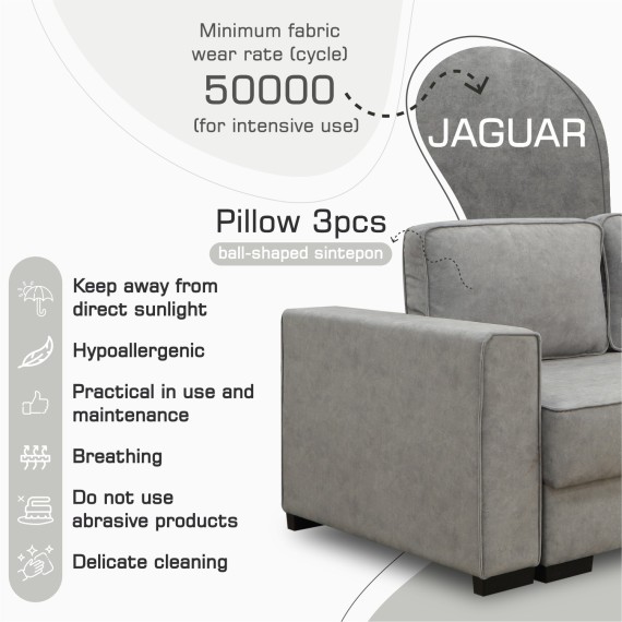 Диван HOBEL CORNER LIZA PLUS F/P GREY JAGUAR 4 R (5) 