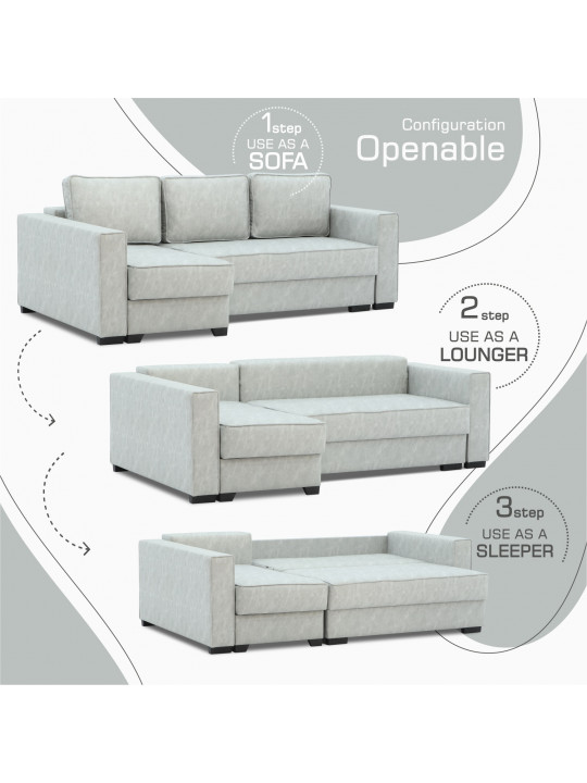 Sofa HOBEL CORNER LIZA PLUS GREY KIPRUS 8 L (5) 