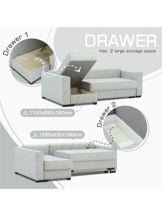 Sofa HOBEL CORNER LIZA PLUS GREY KIPRUS 8 L (5) 