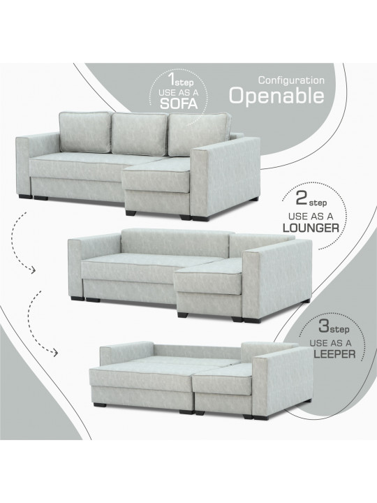 Диван HOBEL CORNER LIZA PLUS GREY KIPRUS 8 R (5) 