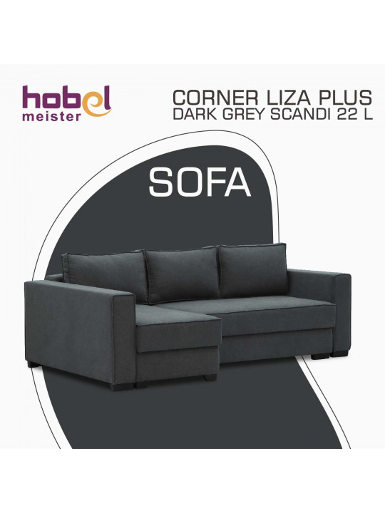 Բազմոց HOBEL CORNER LIZA PLUS DARK GREY SCANDI 22 L (5) 