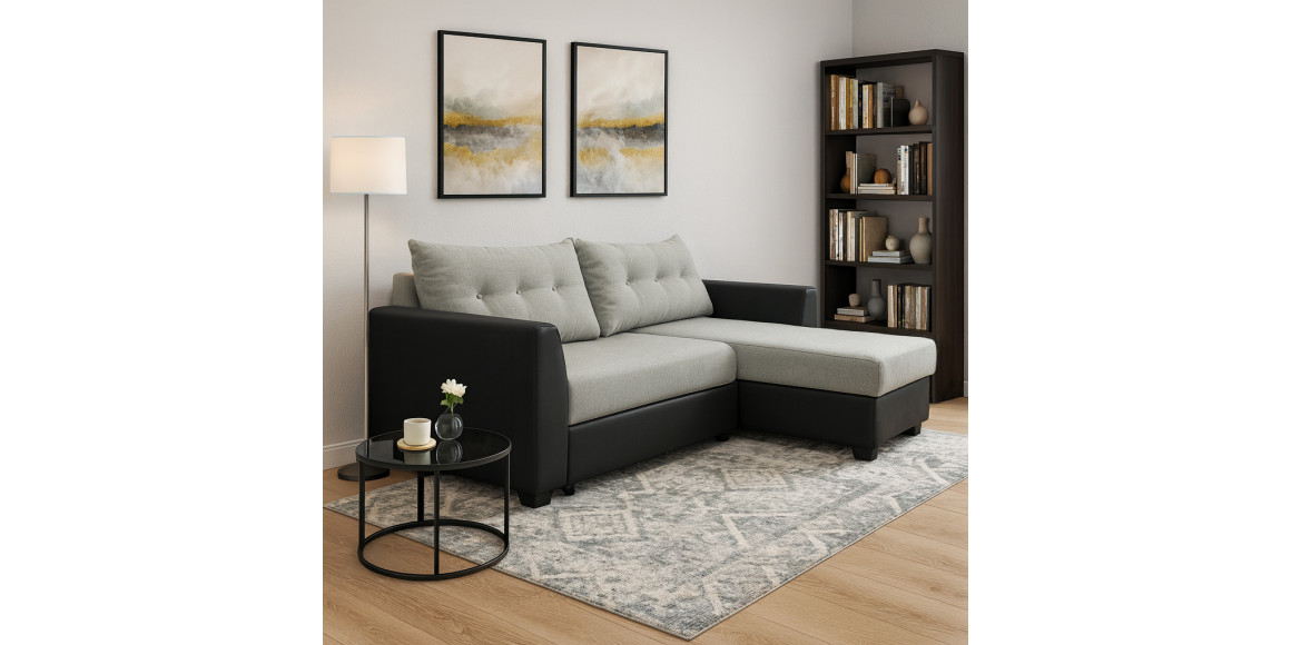 Sofa HOBEL CORNER MODERN LUXE BLACK 4503/ LIGHT GREY ASTERI 3 (4) 