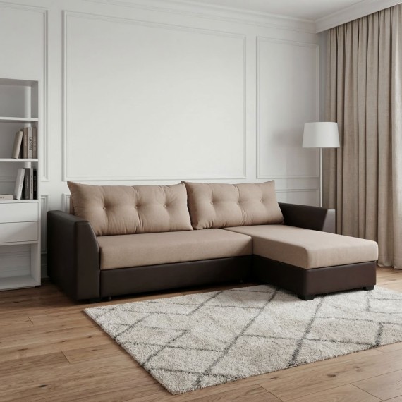 Sofa HOBEL CORNER MODERN LUXE F/R COFFE V460/LIGHT BROWN SCANDI 4 (5) 