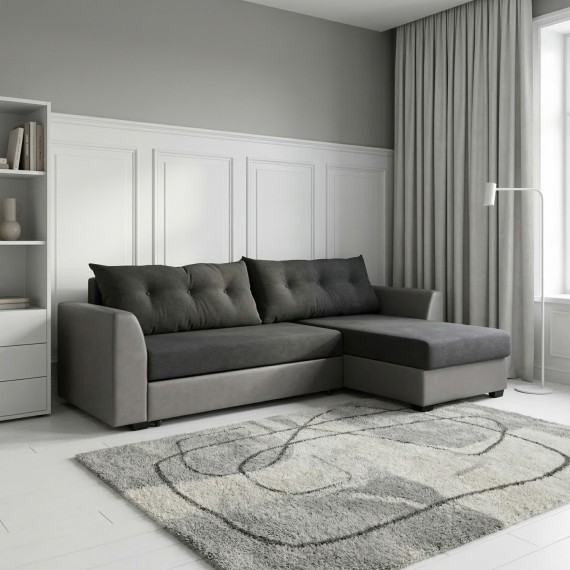 Sofa HOBEL CORNER MODERN LUXE F/R GREY 8409/DARK GREY SCANDI 22 (5) 