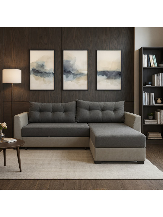 Բազմոց HOBEL CORNER MODERN LUXE LIGHT GREY 8409/ GREY ASTERI 5 (4) 