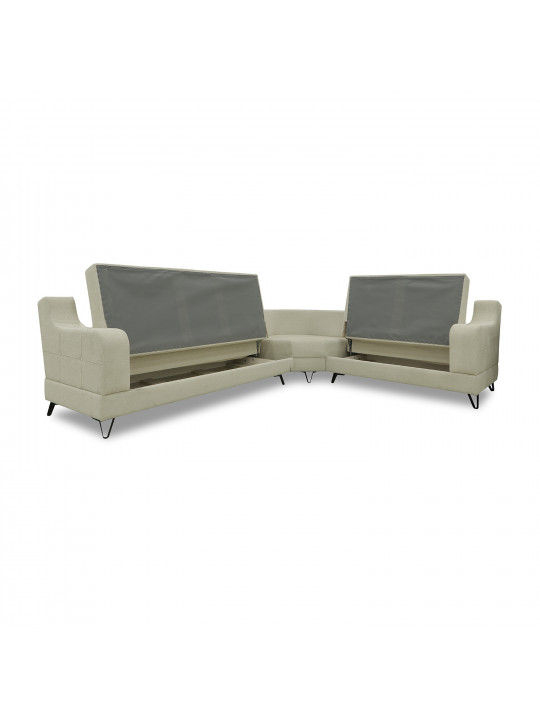 Sofa HOBEL CORNER NEW YORK BLACK KAX-0432-0125 CREAM BEATTO 1065/ LAMENIA 1016 R (4) 