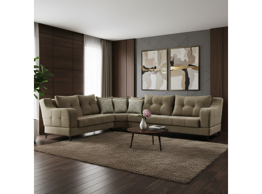 Диван HOBEL CORNER NEW YORK BROWN BEATTO 1015/ LAMENIA 1016 L (4) 
