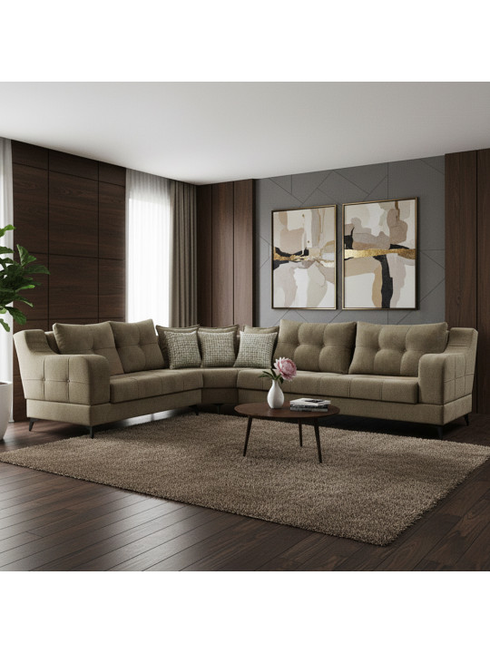 Sofa HOBEL CORNER NEW YORK BROWN BEATTO 1015/ LAMENIA 1016 L (4) 