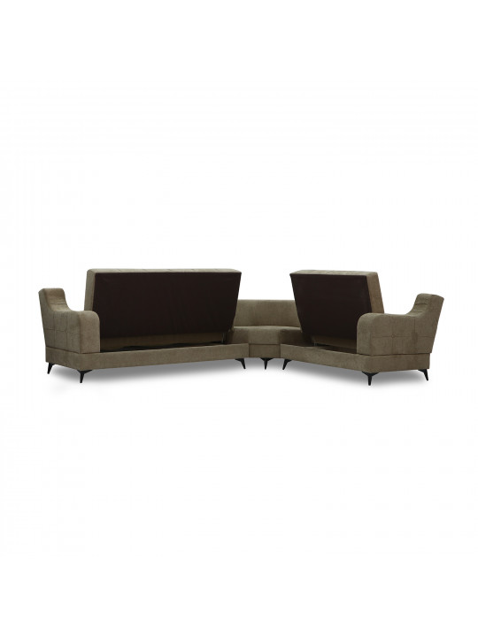 Sofa HOBEL CORNER NEW YORK BROWN BEATTO 1015/ LAMENIA 1016 R (4) 