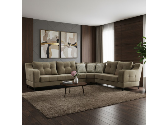 Диван HOBEL CORNER NEW YORK BROWN BEATTO 1015/ LAMENIA 1016 R (4) 