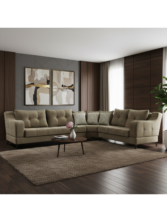 Բազմոց HOBEL CORNER NEW YORK BROWN BEATTO 1015/ LAMENIA 1016 R (4) 