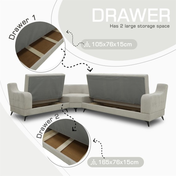 Sofa HOBEL CORNER NEW YORK F/R CREAM BEATTO 1066 L (4) 