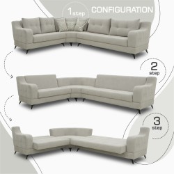 Диван HOBEL CORNER NEW YORK F/R CREAM BEATTO 1066 L (4) 