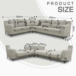 Диван HOBEL CORNER NEW YORK F/R CREAM BEATTO 1066 L (4) 