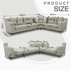 Диван HOBEL CORNER NEW YORK F/R CREAM BEATTO 1066 R (4) 