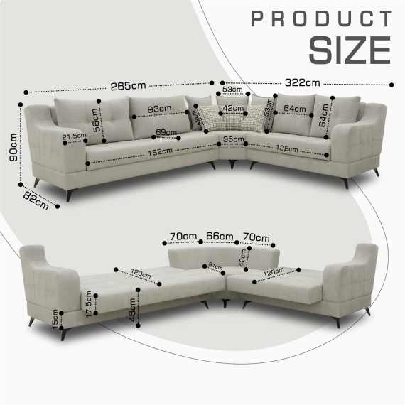 Sofa HOBEL CORNER NEW YORK F/R CREAM BEATTO 1066 R (4) 