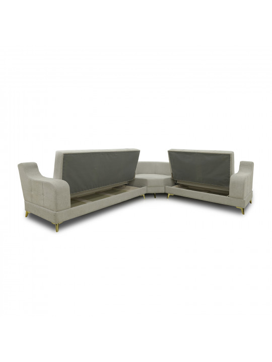 Диван HOBEL CORNER NEW YORK GOLD L16120G LIGHT GREY BEATTO 1069/ LAMENIA 1015 R (4) 