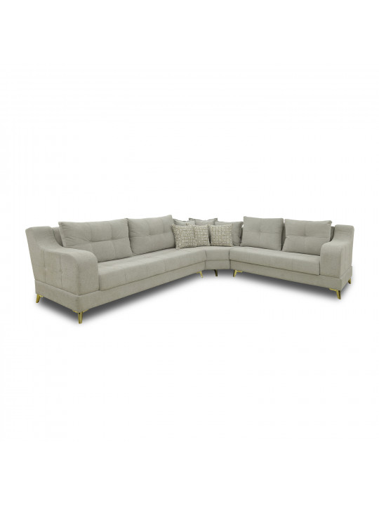 Диван HOBEL CORNER NEW YORK GOLD L16120G LIGHT GREY BEATTO 1069/ LAMENIA 1015 R (4) 