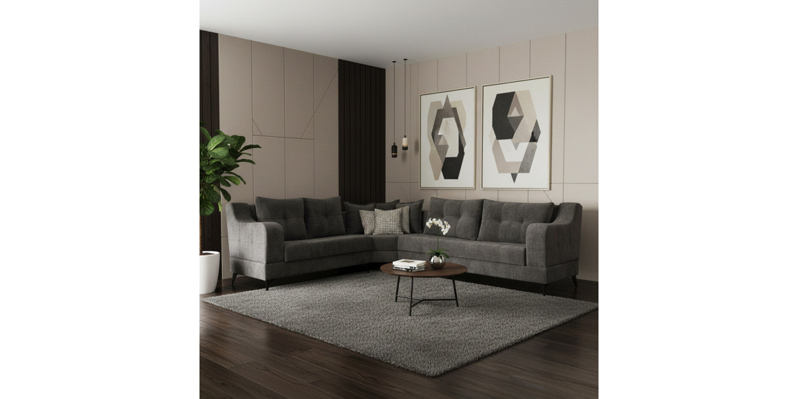 Диван HOBEL CORNER NEW YORK  GREY BEATTO 1036/ LAMENIA 1011 L (4) 