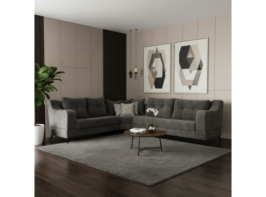 Диван HOBEL CORNER NEW YORK  GREY BEATTO 1036/ LAMENIA 1011 L (4) 