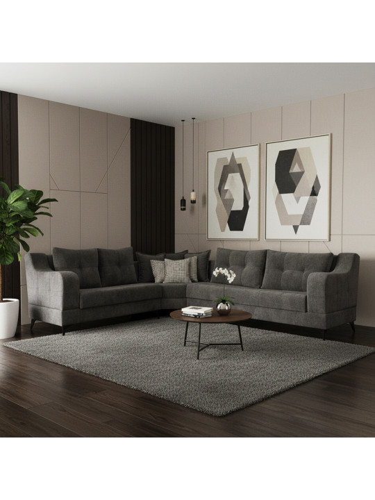 Sofa HOBEL CORNER NEW YORK  GREY BEATTO 1036/ LAMENIA 1011 L (4) 