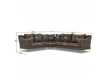 Диван HOBEL CORNER NEW YORK L16150GOLD BROWN BEATTO1005/ LAMENIA 1016 L(4) 