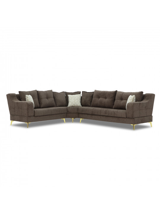 Sofa HOBEL CORNER NEW YORK L16150GOLD BROWN BEATTO1005/ LAMENIA 1016 L(4) 