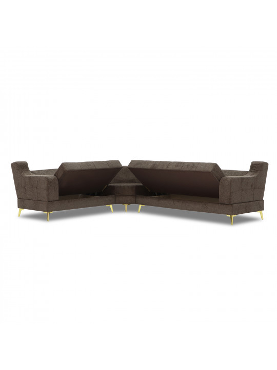 Sofa HOBEL CORNER NEW YORK L16150GOLD BROWN BEATTO1005/ LAMENIA 1016 L(4) 