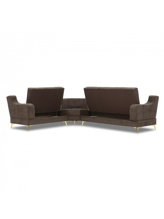 Sofa HOBEL CORNER NEW YORK L16150GOLD BROWN BEATTO1005/ LAMENIA 1016 L(4) 