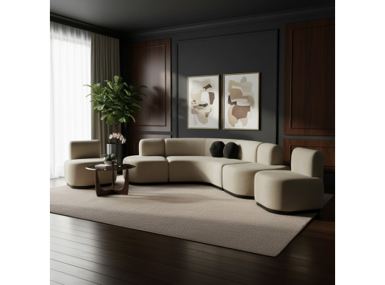 Диван HOBEL CORNER PRADA CREAM MELO 5/NIAGARA BROWN (5) 