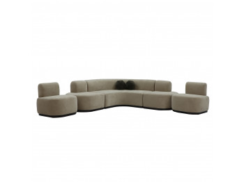 Sofa HOBEL CORNER PRADA CREAM MELO 5/NIAGARA BROWN (5) 