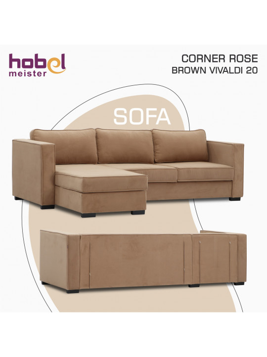 Բազմոց HOBEL CORNER ROSE BROWN VIVALDI 20 (4) 