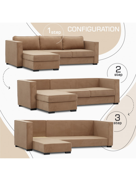 Բազմոց HOBEL CORNER ROSE BROWN VIVALDI 20 (4) 