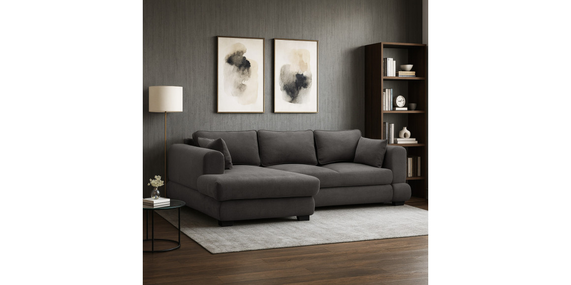 Բազմոց HOBEL CORNER SIDNEY PLUS DARK CAPPUCCINO BUKLE 7 L (3) 