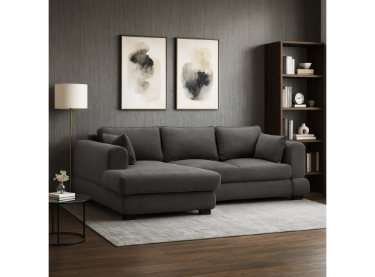 Диван HOBEL CORNER SIDNEY PLUS DARK CAPPUCCINO BUKLE 7 L (3) 
