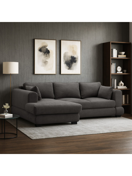 Բազմոց HOBEL CORNER SIDNEY PLUS DARK CAPPUCCINO BUKLE 7 L (3) 