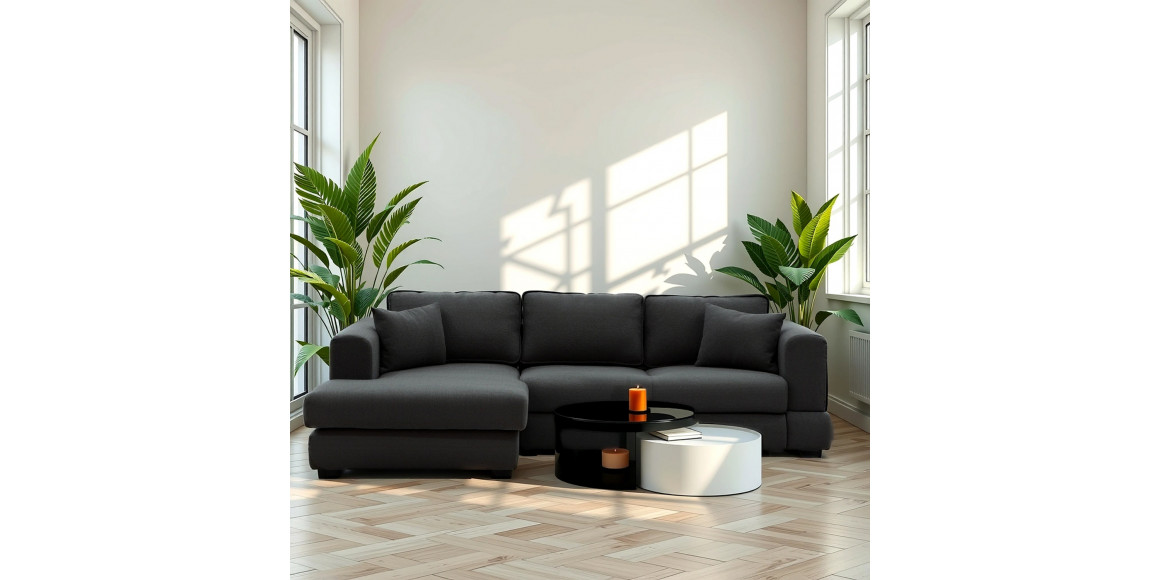 Sofa HOBEL CORNER SIDNEY PLUS DARK GREY BUKLE 15 L (3) 