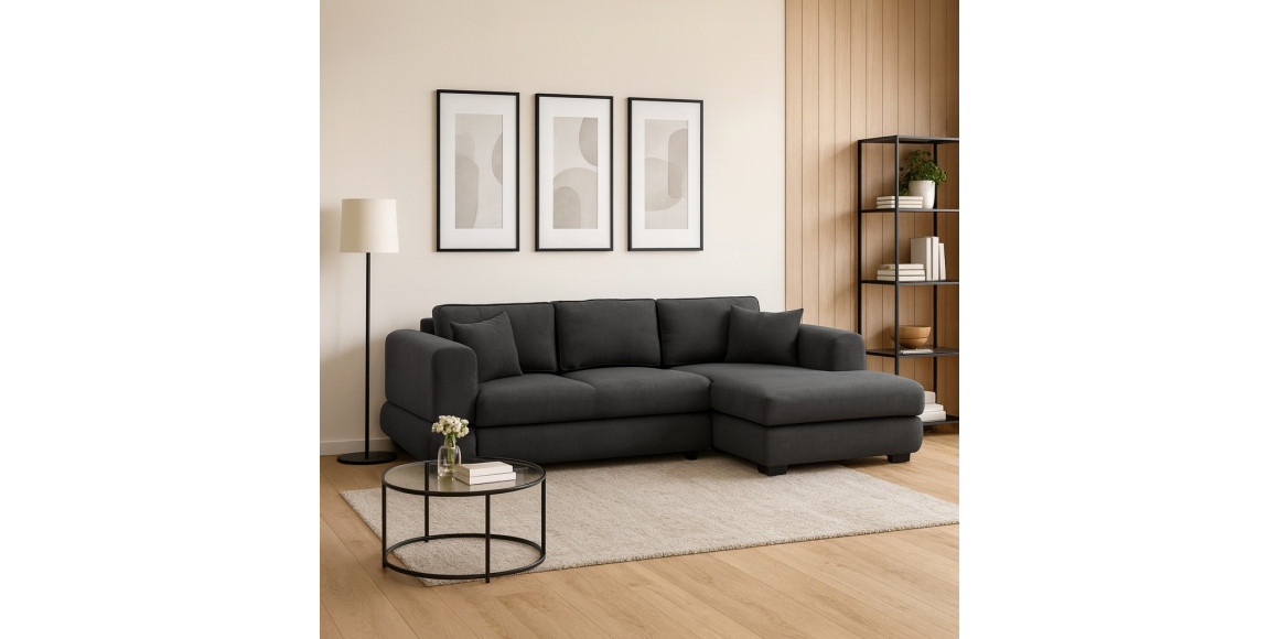 Բազմոց HOBEL CORNER SIDNEY PLUS DARK GREY BUKLE 15 R (3) 