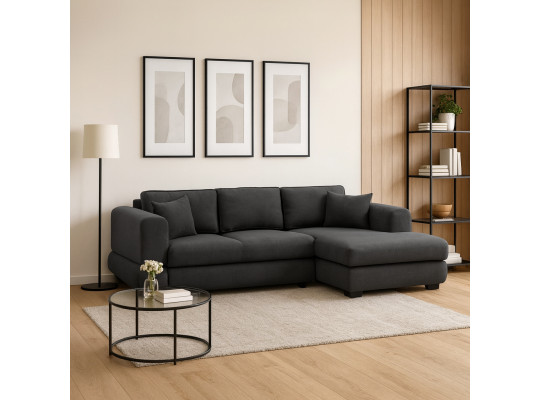 Диван HOBEL CORNER SIDNEY PLUS DARK GREY BUKLE 15 R (3) 