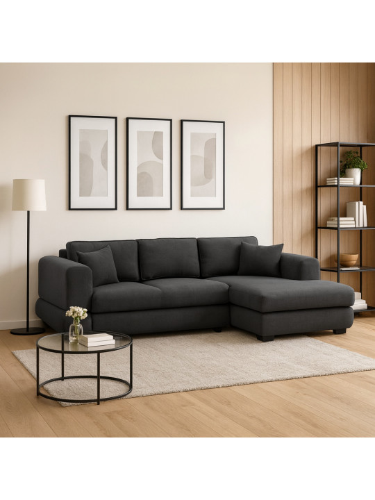 Բազմոց HOBEL CORNER SIDNEY PLUS DARK GREY BUKLE 15 R (3) 