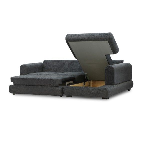 Sofa HOBEL CORNER SIDNEY PLUS F/Z DARK GREY BEATTO 1078 R (3) 