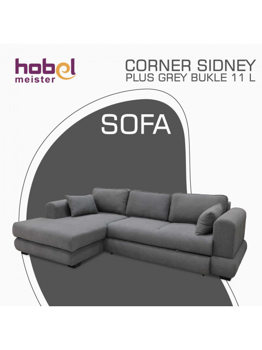 Բազմոց HOBEL CORNER SIDNEY PLUS GREY BUKLE 11 L (3) 