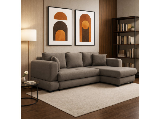 Диван HOBEL CORNER SIDNEY PLUS LIGHT BROWN BUKLE 6 R (3) 