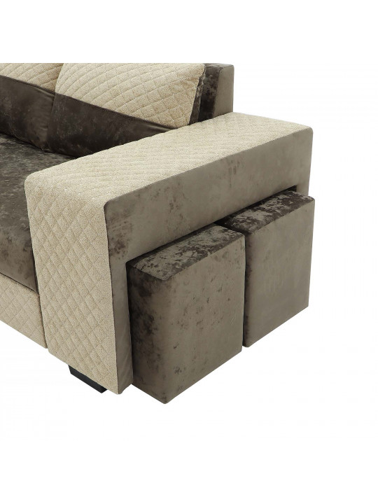 Sofa HOBEL CORNER SONYA BROWN MONACO 5/BROWN  BONCUK 6 L (5) 