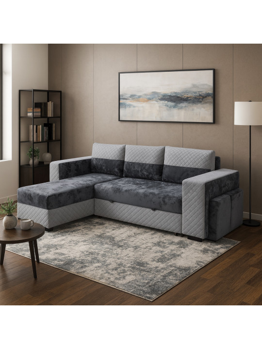 Диван HOBEL CORNER SONYA DARK GREY MONACO 15/ LIGHT GREY BONCUK 19 L (5) 