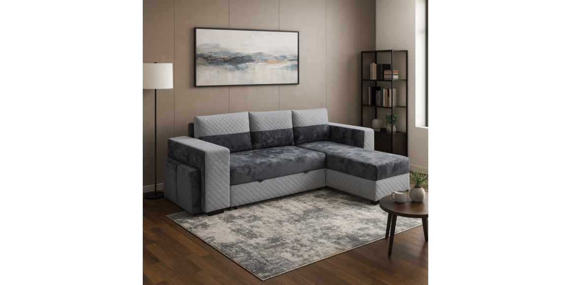 Sofa HOBEL CORNER SONYA F/P LIGHT GREY MONACO 13/GREY BONCUK 19 R (5) 