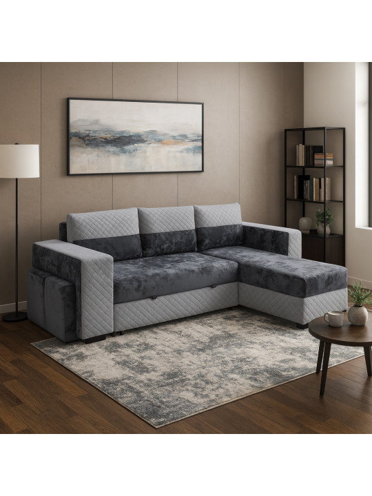 Բազմոց HOBEL CORNER SONYA DARK GREY MONACO 15/ LIGHT GREY BONCUK 19 R (5) 