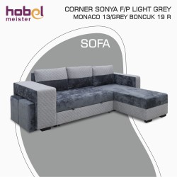 Sofa HOBEL CORNER SONYA F/P LIGHT GREY MONACO 13/GREY BONCUK 19 R (5) 