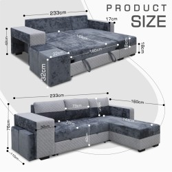 Sofa HOBEL CORNER SONYA F/P LIGHT GREY MONACO 13/GREY BONCUK 19 R (5) 