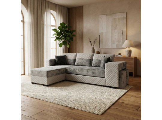 Բազմոց HOBEL CORNER SONYA GREY MONACO 14/ GREY BUKLE 9 L (5) 